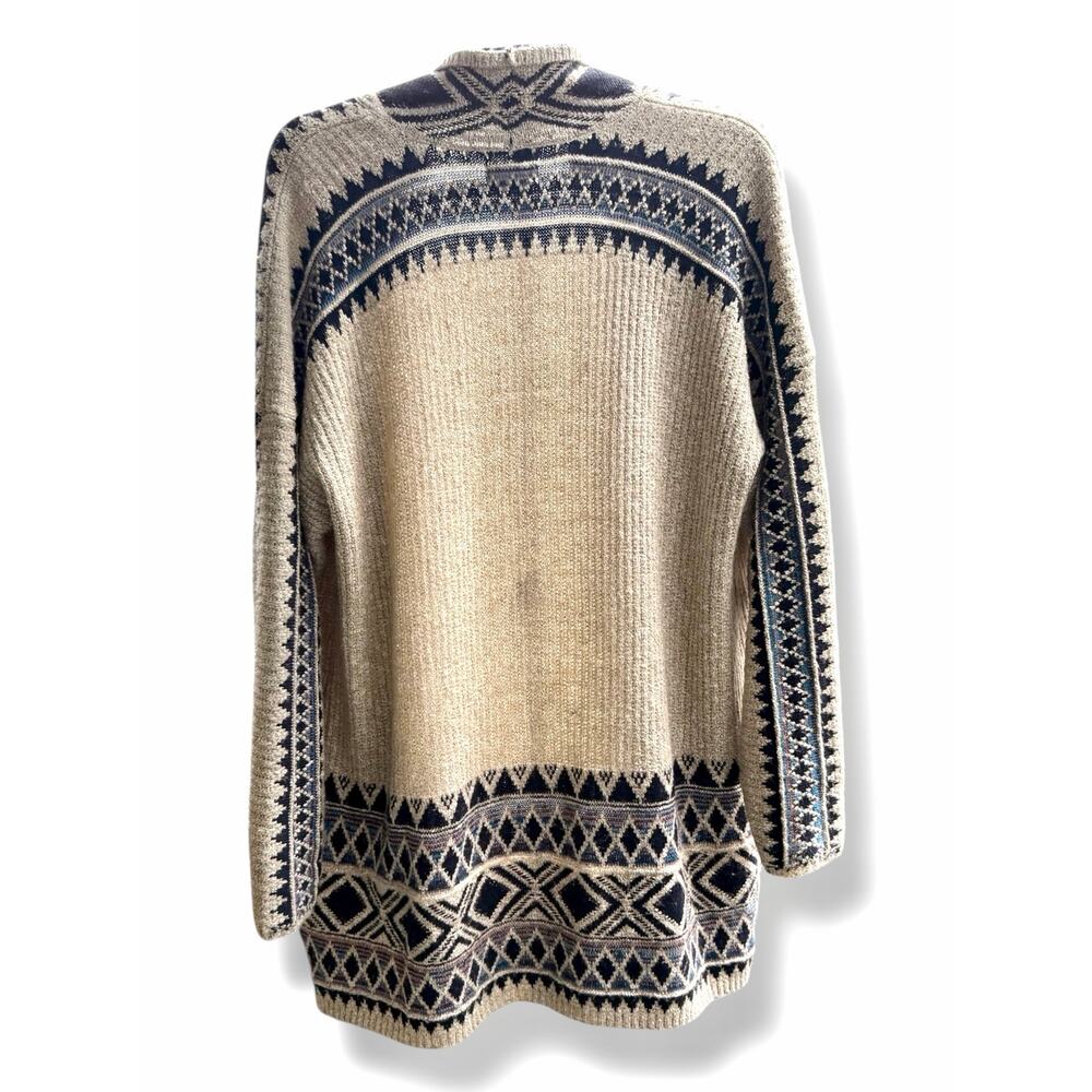 Lucky Brand 2X Southwestern Aztec Cardigan Sweater Boho Cotton Blend - Picture 2 of 9